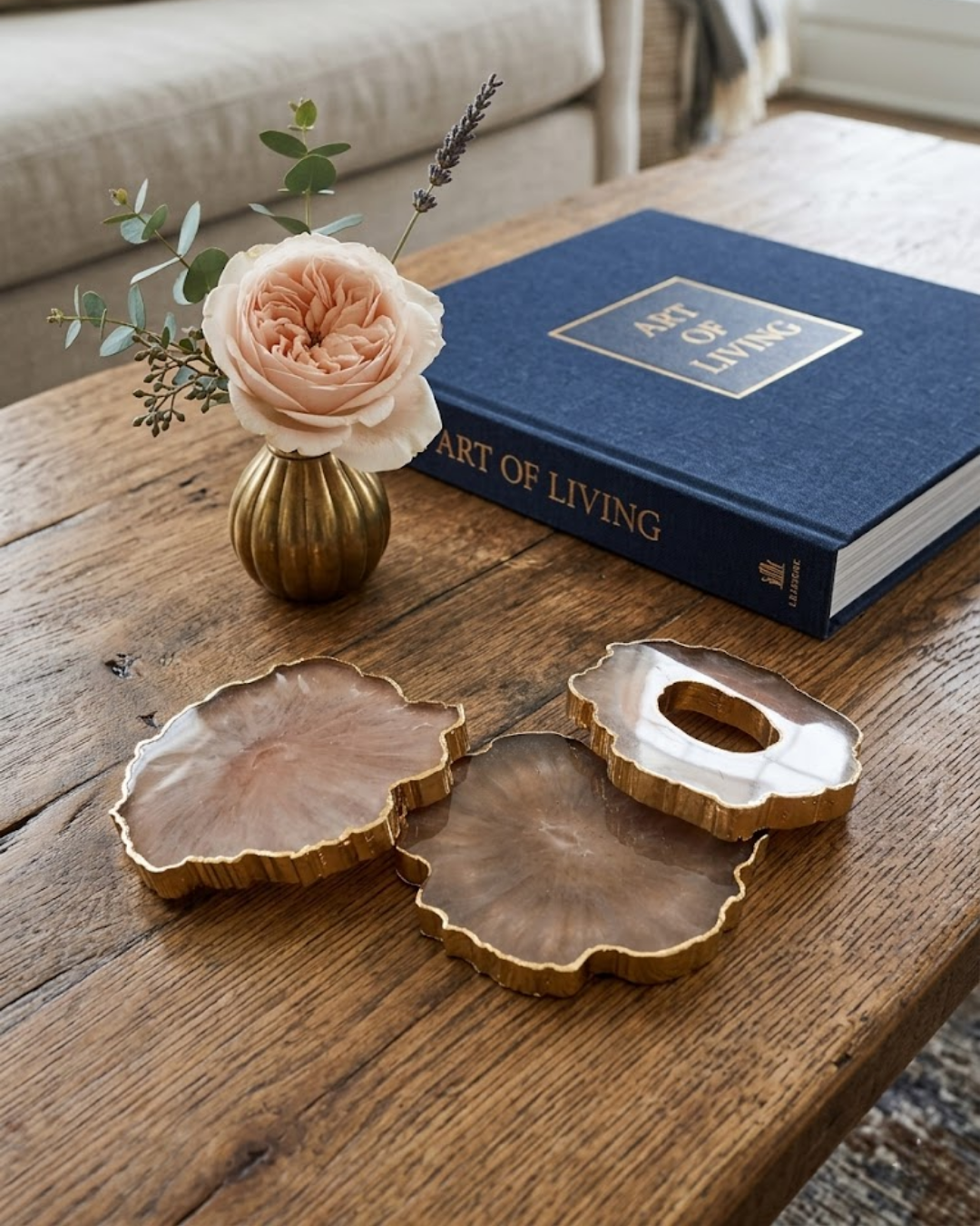 Aura Gold Agate Coasters