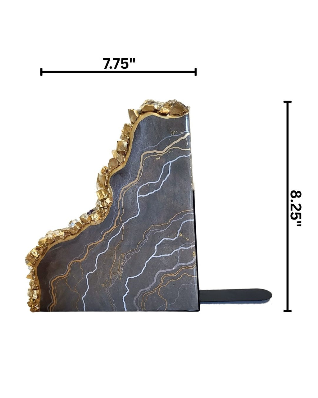 Luxe Geode Resin Bookends (Grey)