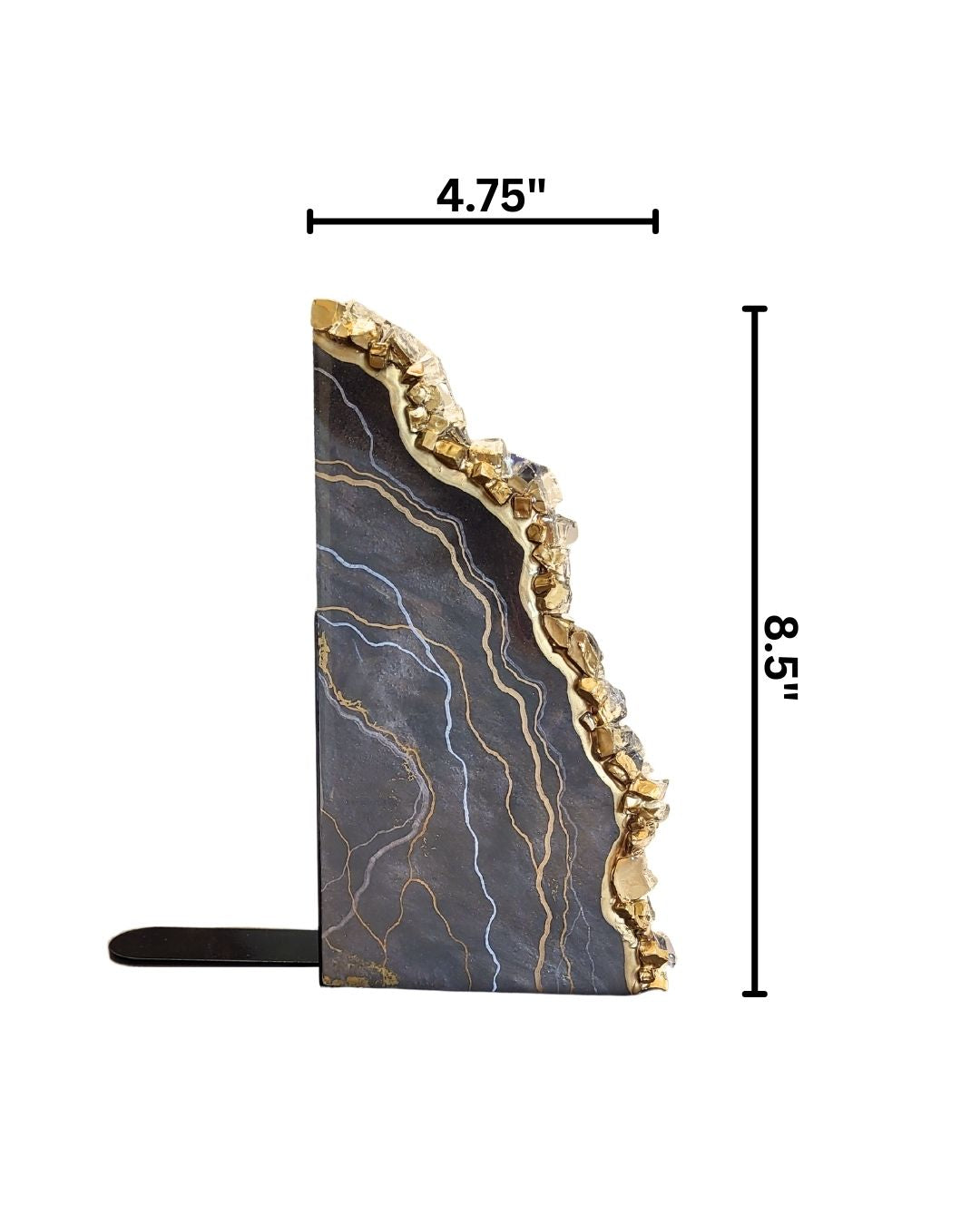 Luxe Geode Resin Bookends (Grey)
