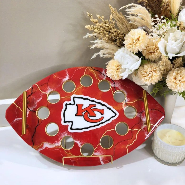 Kansas City Chiefs Shot Glass Tray