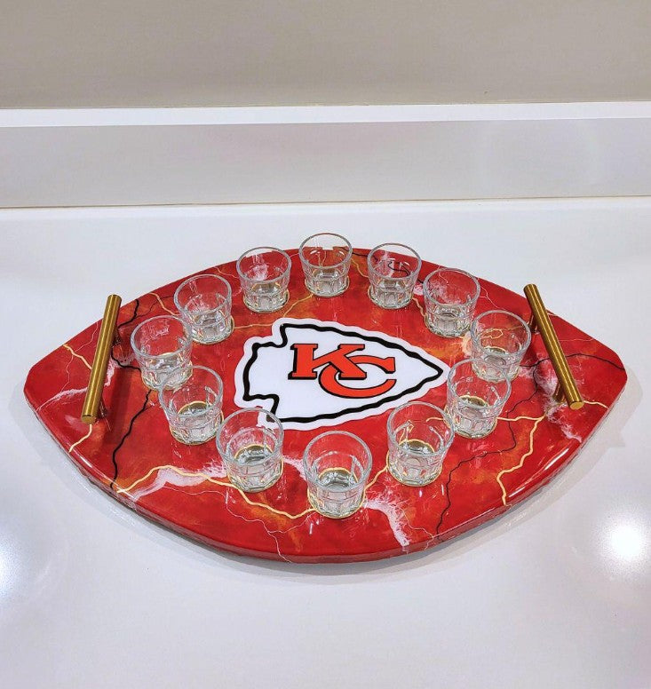 Kansas City Chiefs Shot Glass Tray