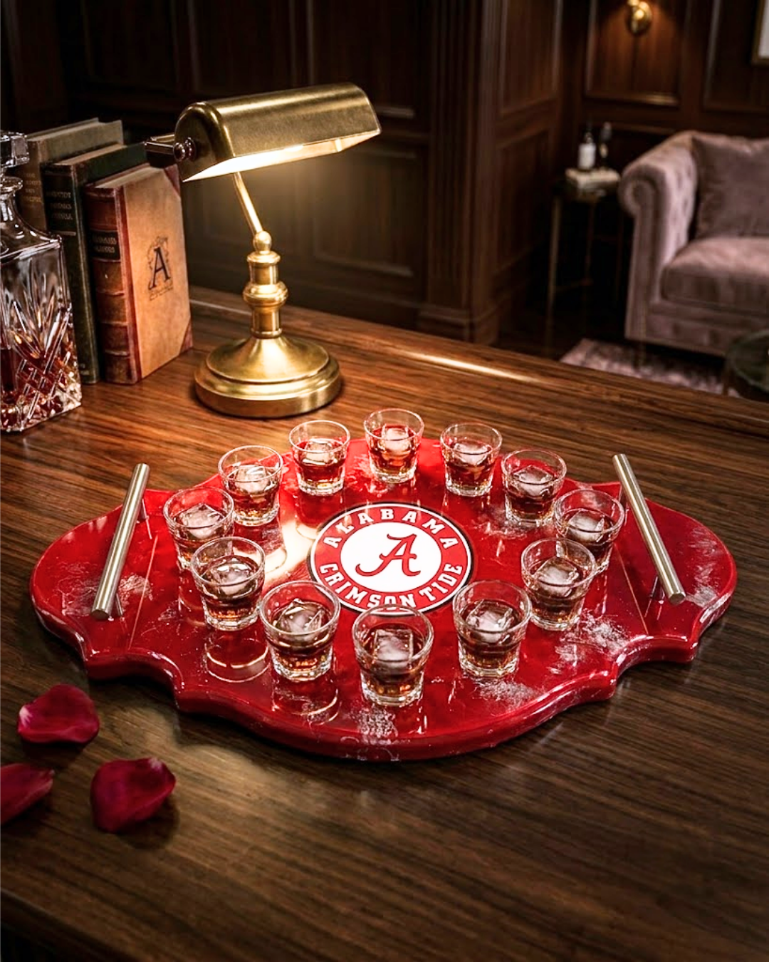Crimson Legacy Shot Glass Tray