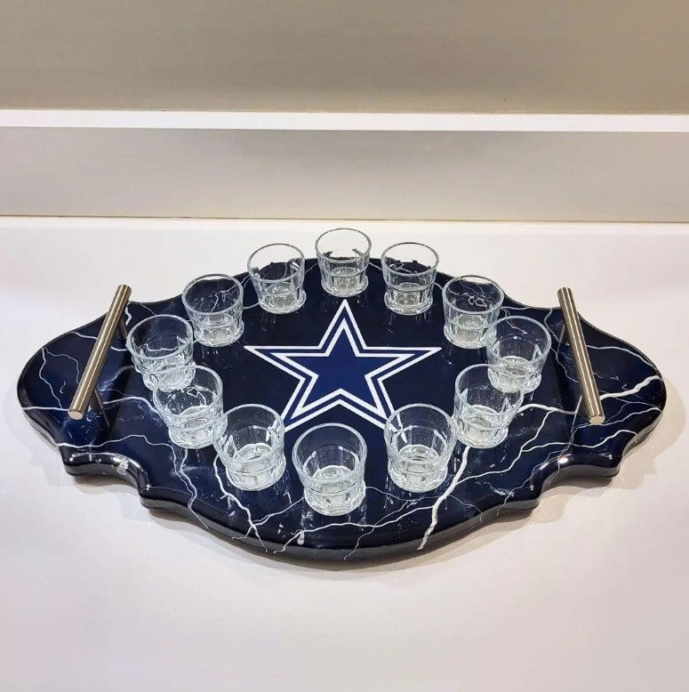 Cowboys Shot Glass Tray 12-Slot