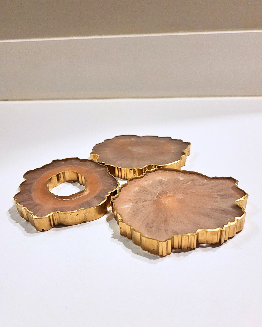Aura Gold Agate Coasters