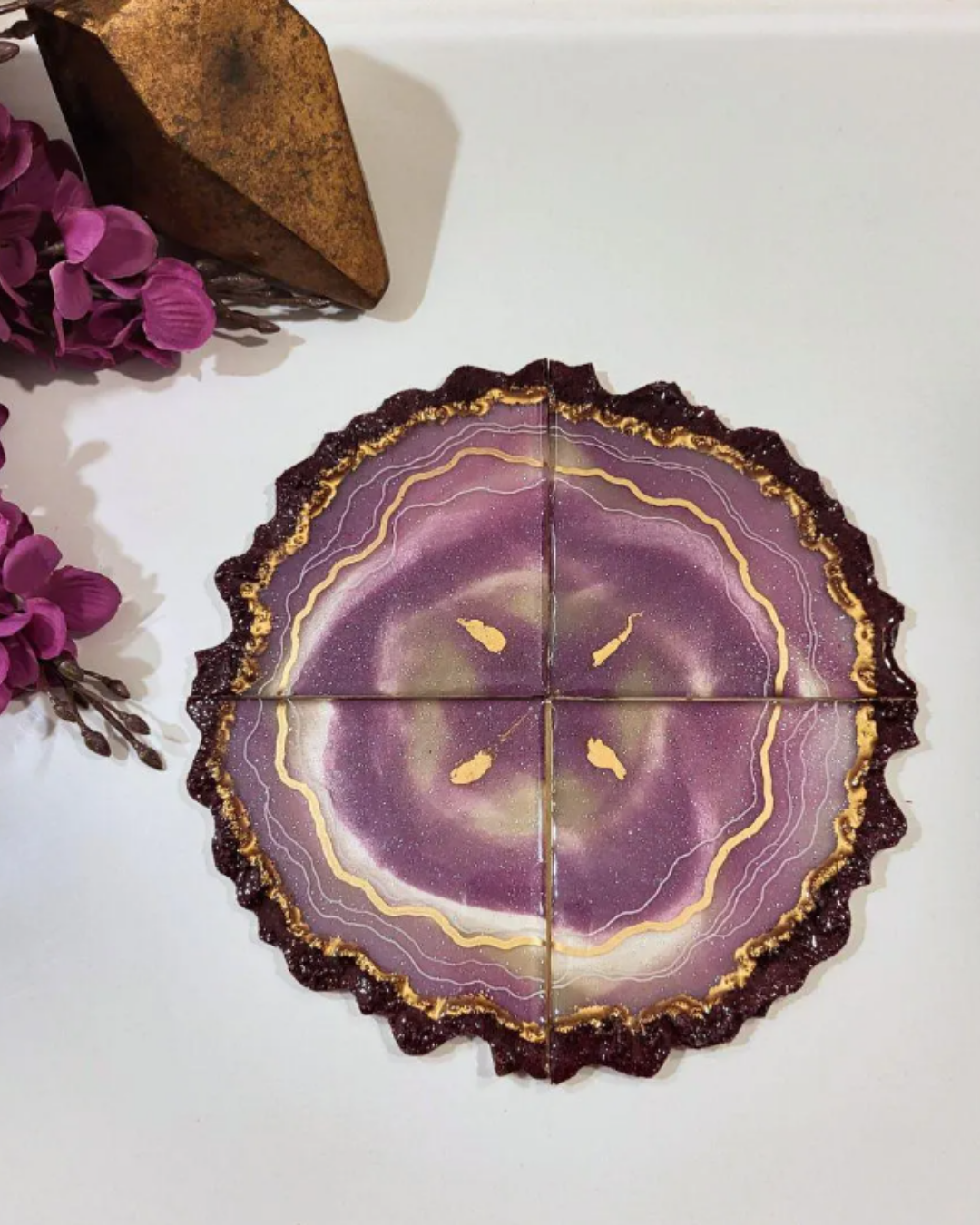 Purple Crusted Edge Coasters