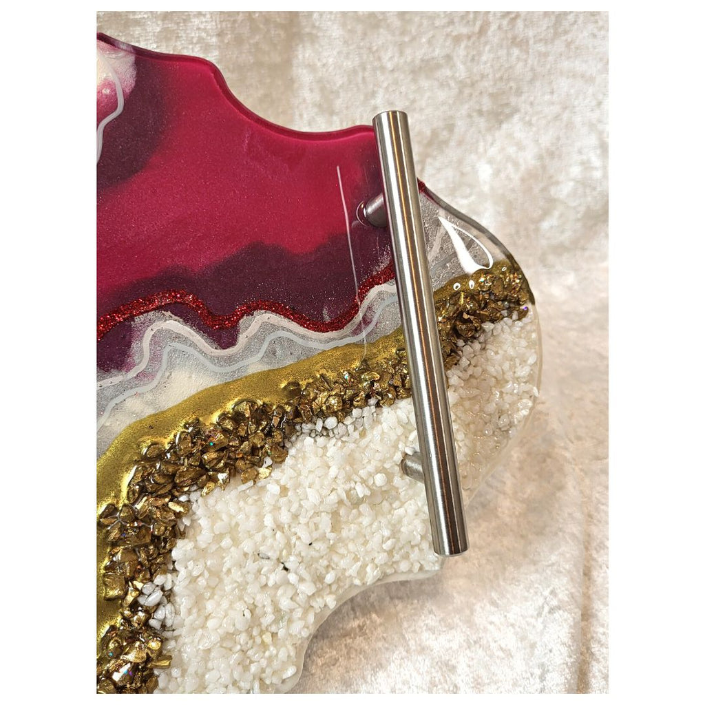 Fuchsia Resin Decorative Tray