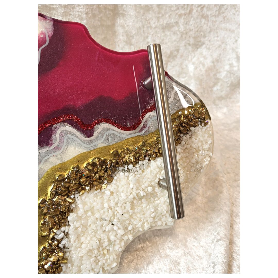 Fuchsia Resin Decorative Tray