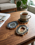 Gilded Galaxy Gems Resin Coasters