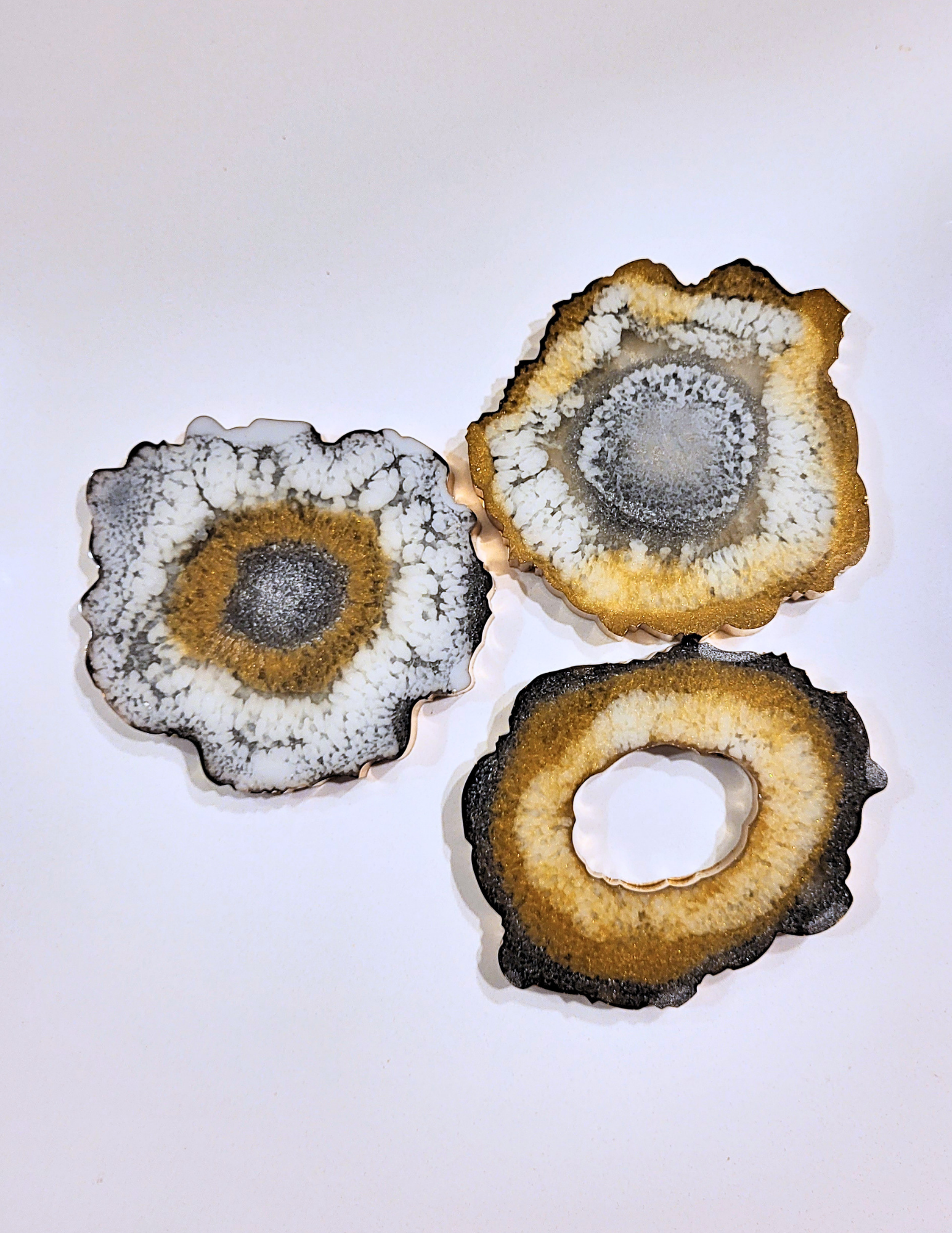 Gilded Galaxy Gems Resin Coasters