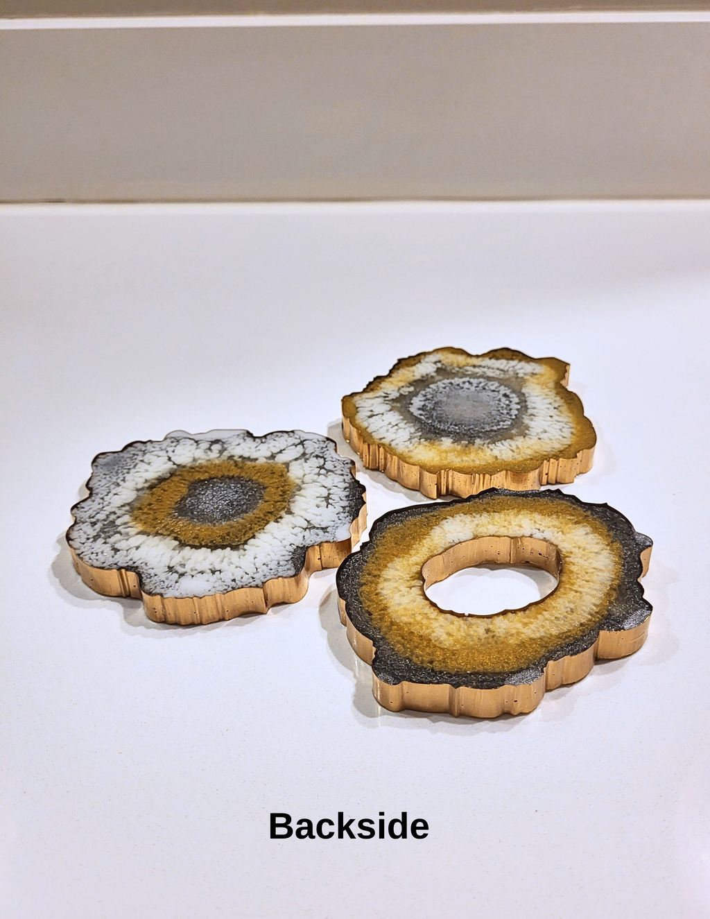 Gilded Galaxy Gems Resin Coasters