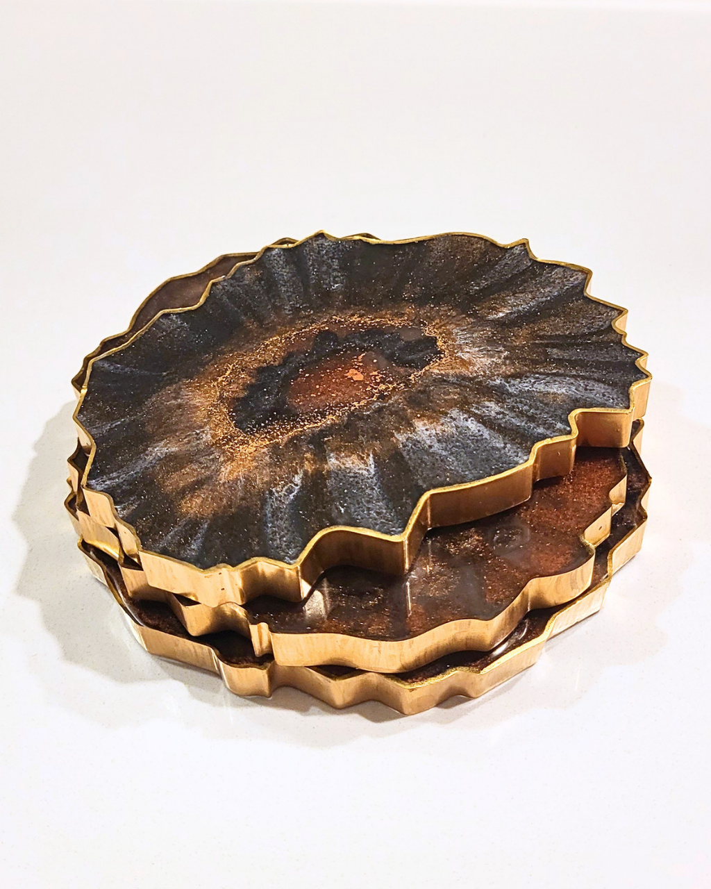 Obsidian & Bronze Solstice Coaster Set