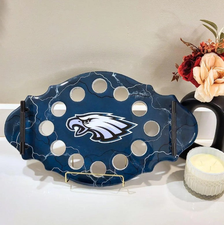 Eagles Wood-Resin Shot Glass Tray