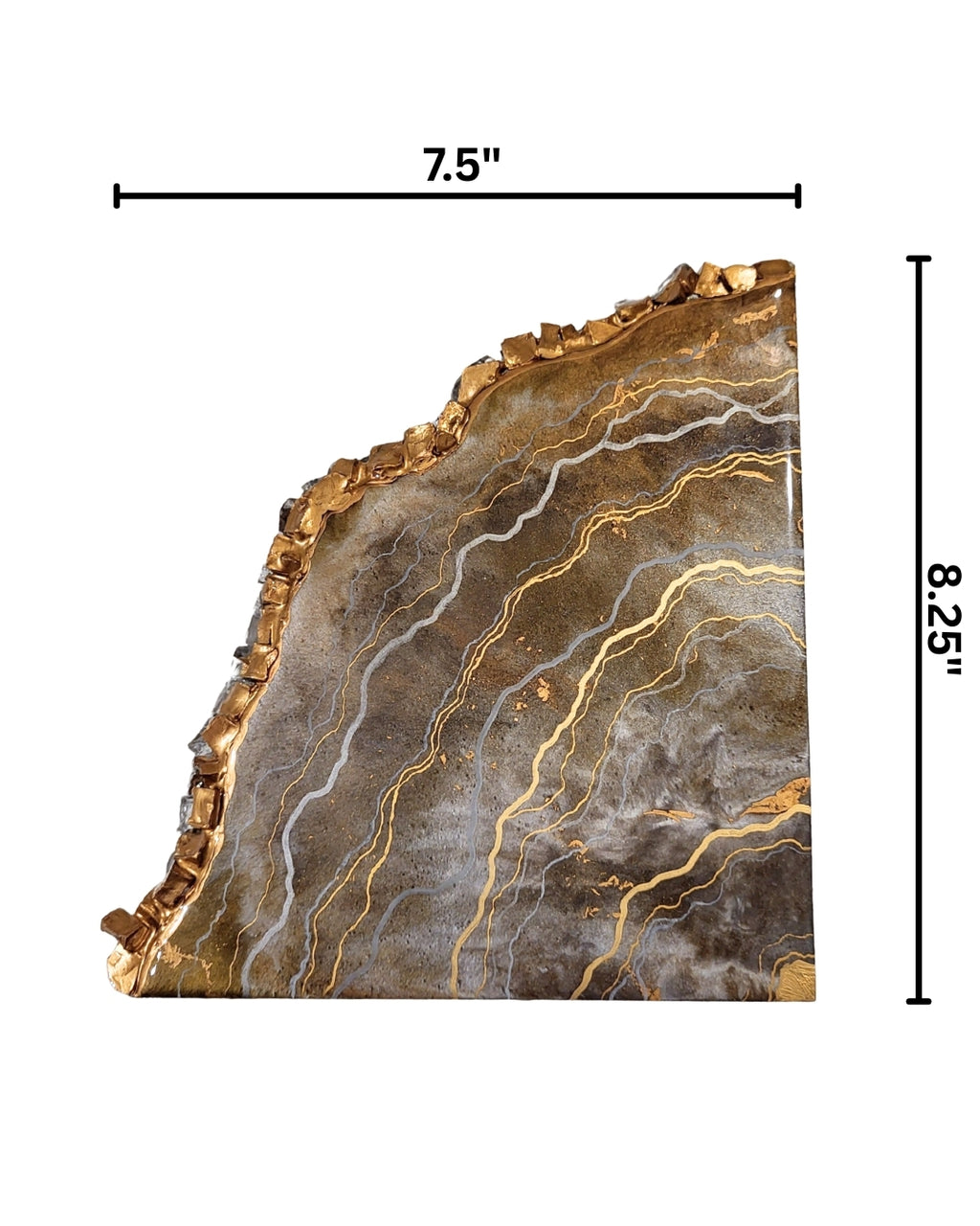 Dual-Delight Crystal Edge Geode Coasters / Shelf Decor (Grey & Brown)