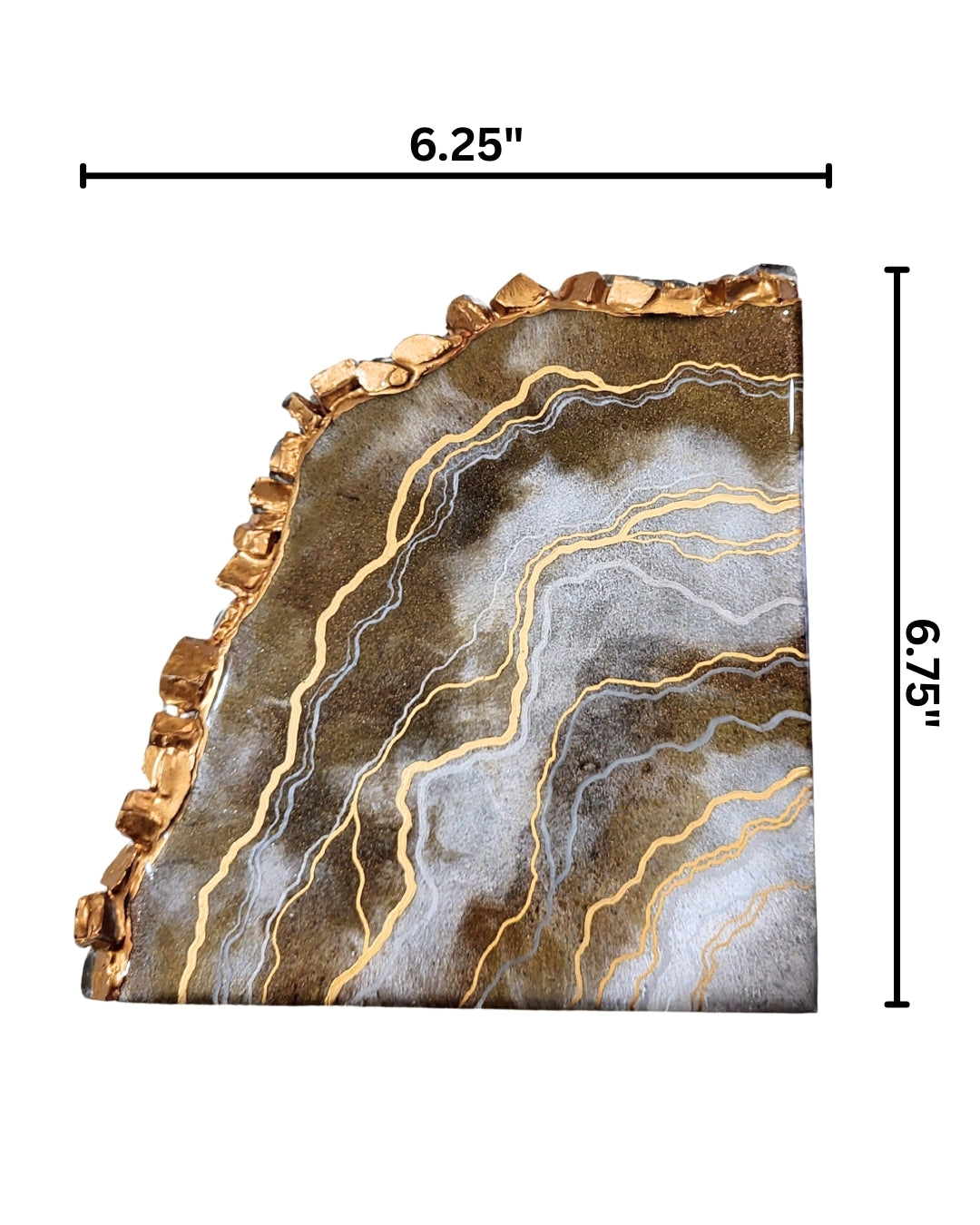 Dual-Delight Crystal Edge Geode Coasters / Shelf Decor (Grey & Brown)