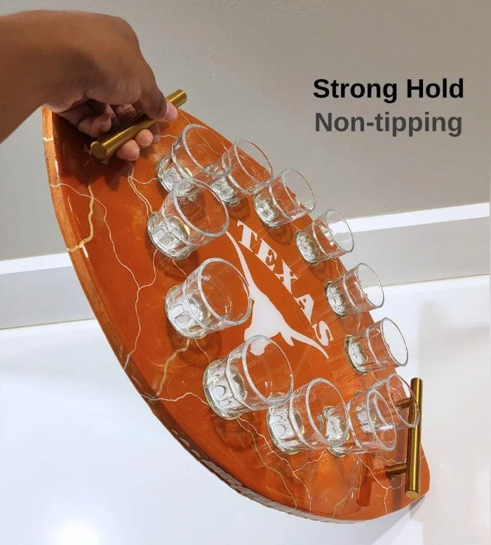 Texas Shot Glass Tray 12-Slot Texas Longhorns