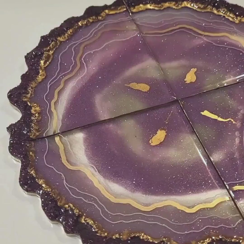 Purple Crusted Edge Coasters