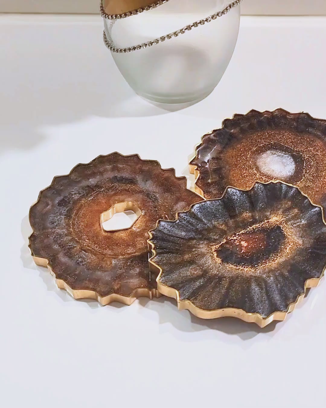 Obsidian & Bronze Solstice Coaster Set
