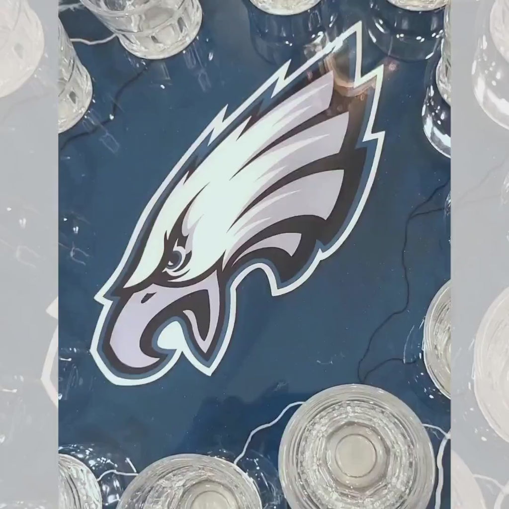Eagles Wood-Resin Shot Glass Tray