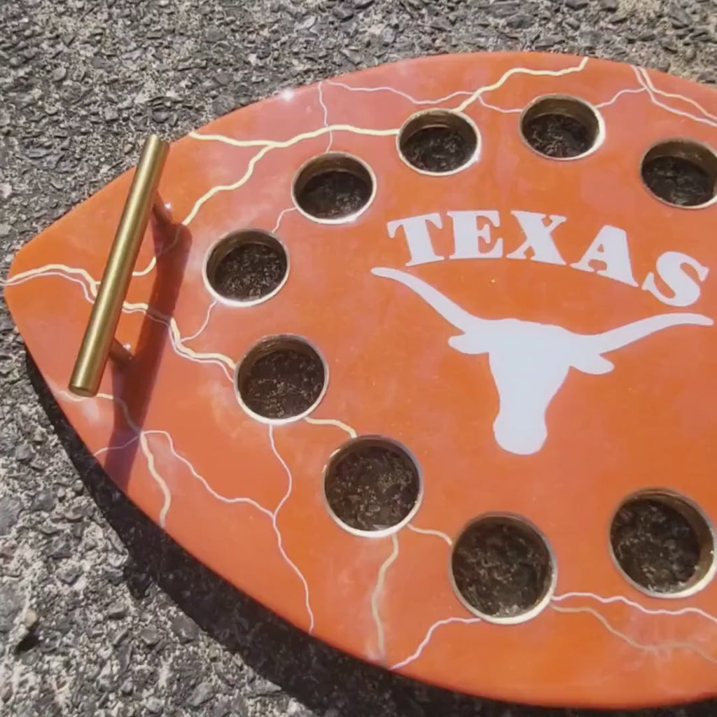 Texas Shot Glass Tray 12-Slot Texas Longhorns